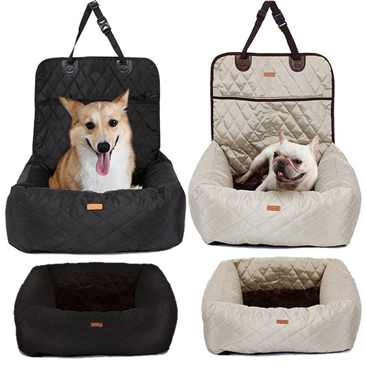 2-in-1 Pet Dog Carrier & Folding Car Seat Pad