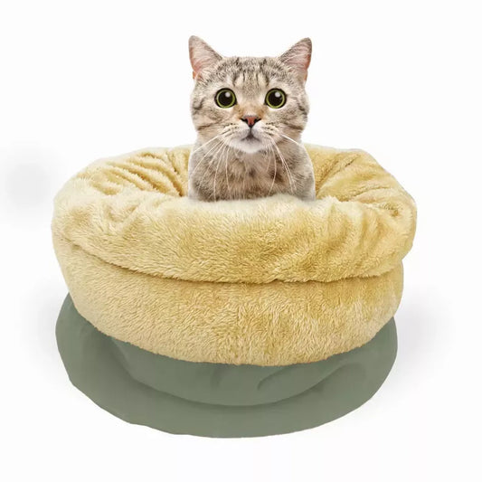 4-in-1 Self-Warming Cat Cave Bed – Cozy Burrow Hideaway for Cats & Small Pets