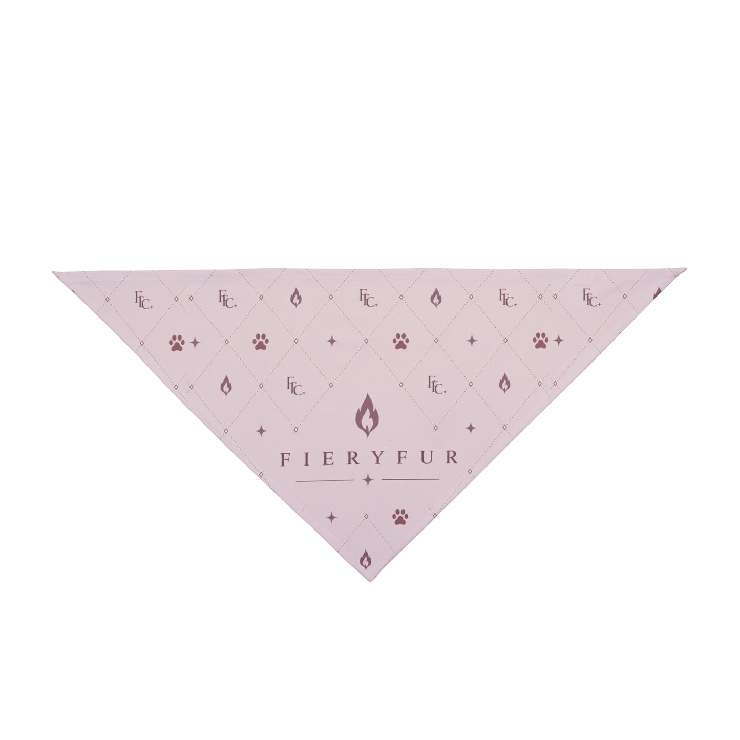 Luxury Personalized Pet Bandana for Dogs & Cats | Soft Mauve Signature Fiery Couture