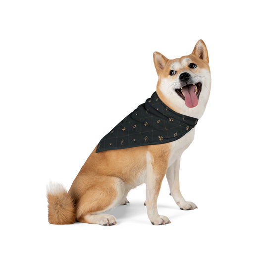 Luxury Pet Bandana for Dogs & Cats | Signature Dark Pattern Luxury Fiery Couture