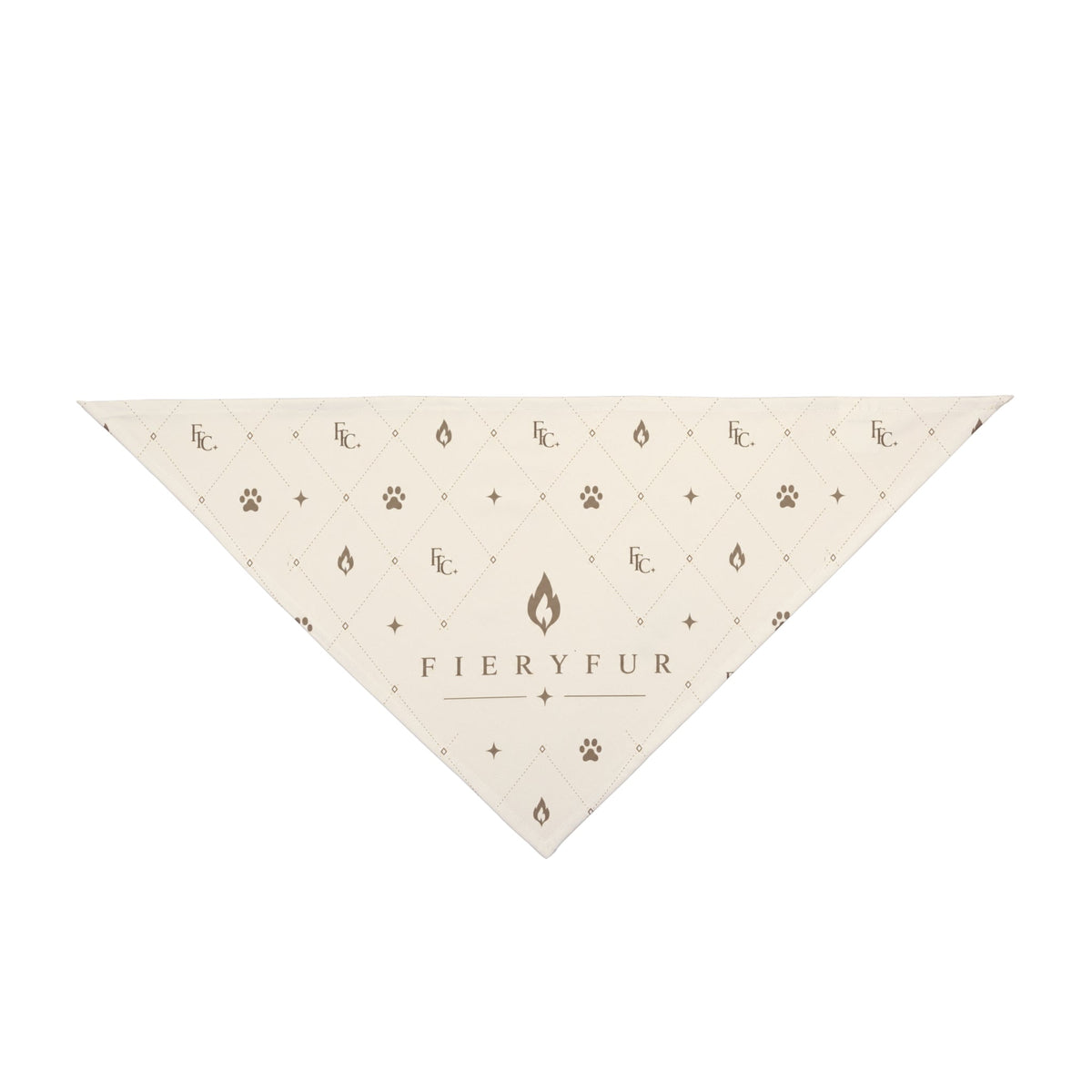 Luxury Pet Bandana for Dogs & Cats | Warm Ivory Signature Fiery Couture Printify