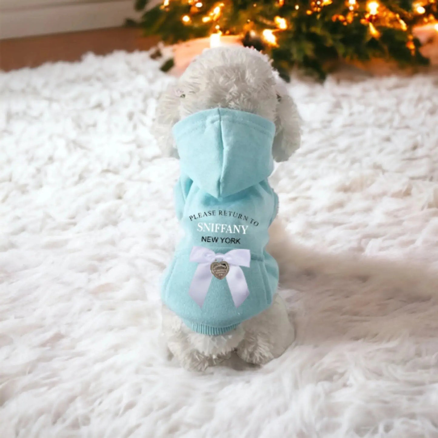 Sniffany Pocket Dog Hoodie – Cozy Designer Dog Hoodie with Bow Charm Bark Fifth Avenue