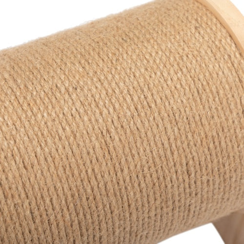 Wooden 360° Rotating Cat Scratch Toy with Bell – Natural Wood Cat Post for Indoor Cats