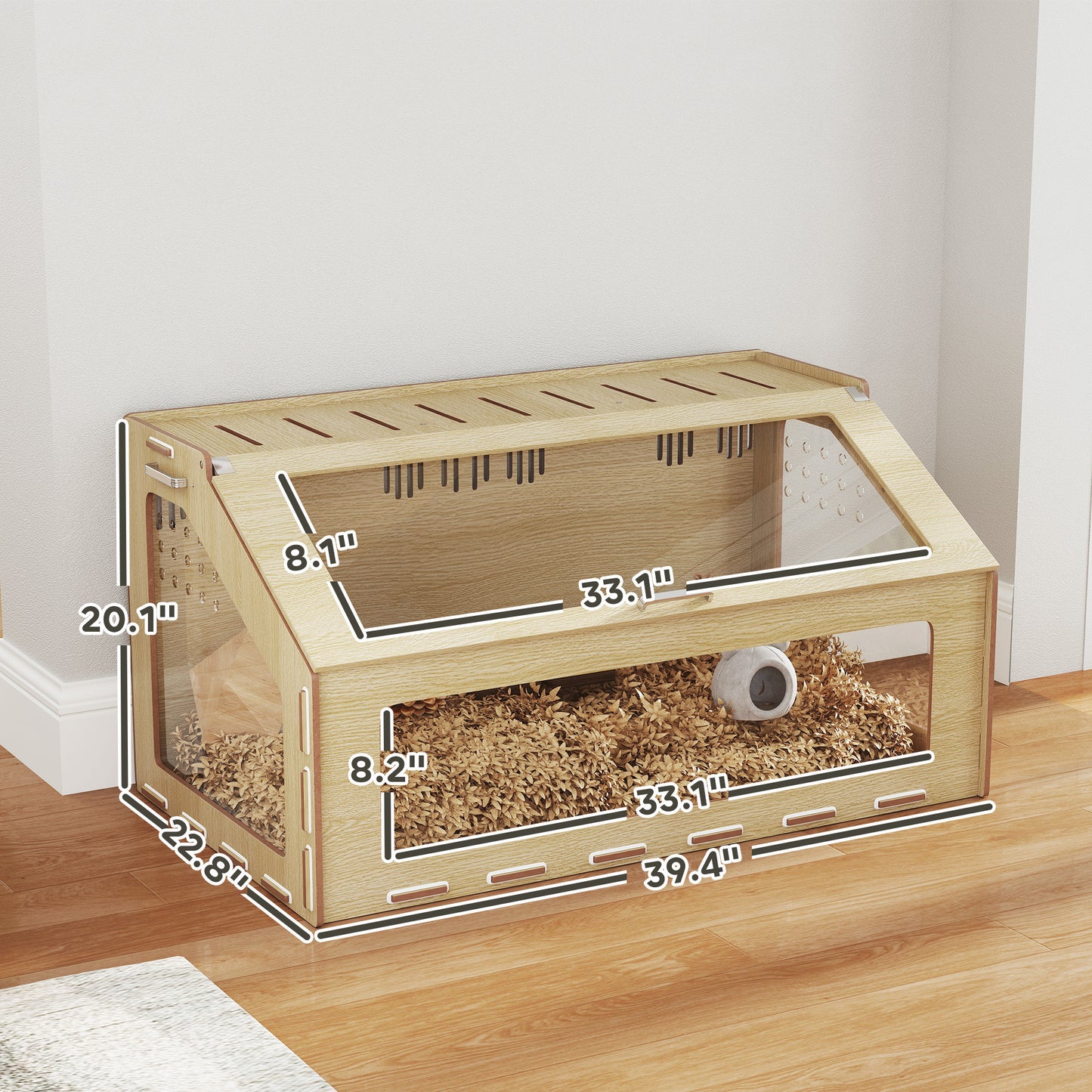 Fiery Haven 39-Inch Hamster Cage with Acrylic Windows & Openable Top