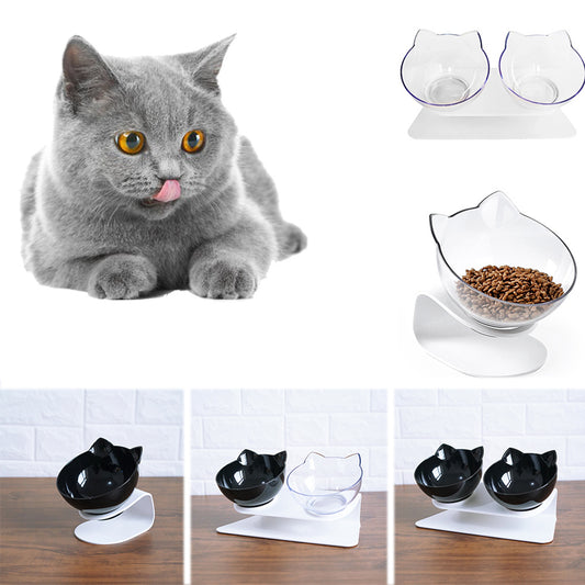 Cat Double Bowl – Ergonomic Elevated Cat Food Bowl for Healthy Eating