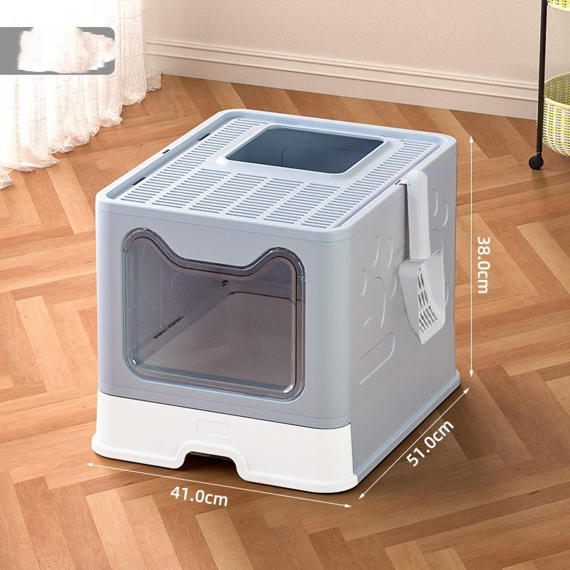 Cat Litter Box with Front Entry & Top Exit – Enclosed Extra Large Litter Box with Scoop & Filter Lid