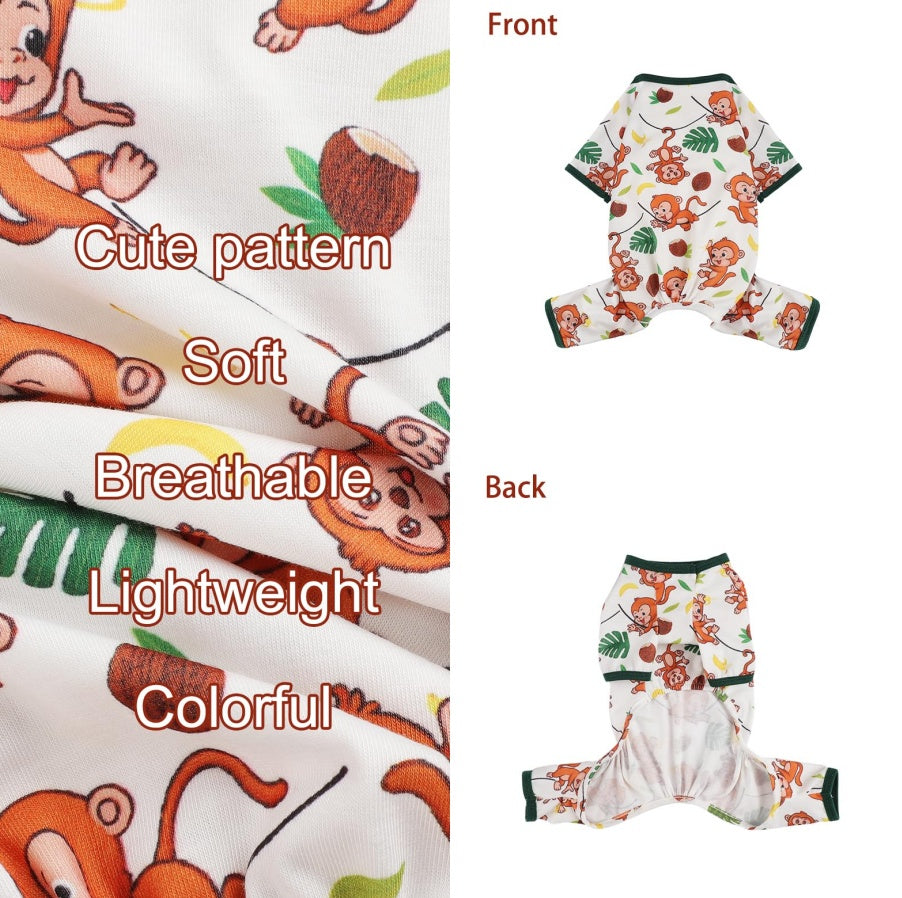 Soft Stretch Dog Pajamas – Lightweight Spring and Summer Onesie