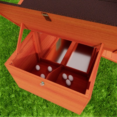 Large Wooden Chicken Coop with Nesting Boxes & Leakproof Tray
