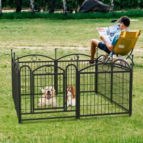 24-Inch 8-Panel Metal Dog Playpen – Foldable Indoor & Outdoor Pet Exercise Pen