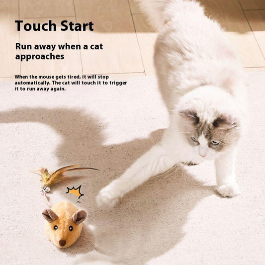Electric Orange Mouse – Smart Interactive Cat Toy (Rechargeable)