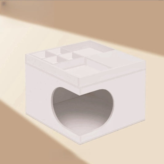 Fiery Home Multi-Functional Cat Station with Hidden Bed & Side Table Design