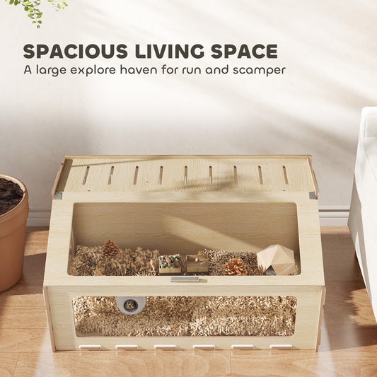 Fiery Haven 39-Inch Hamster Cage with Acrylic Windows & Openable Top