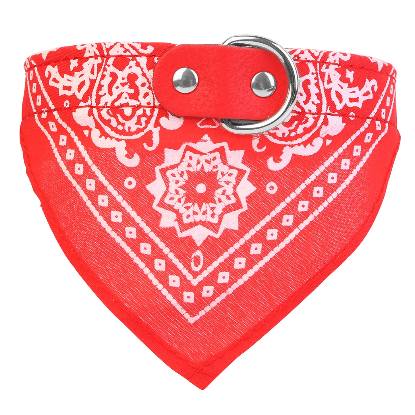 Adjustable Bandana Leather Pet Collar – Triangle Scarf Design