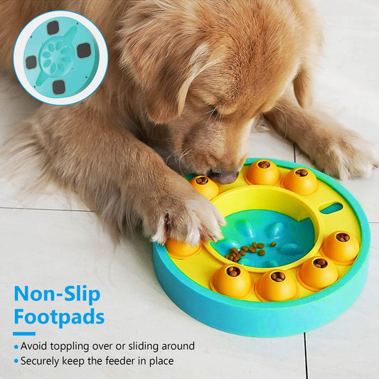 Interactive Dog Puzzle Feeder Toy – Slow Feeding Wheel with Treat Dispenser for IQ Training & Mental Enrichment