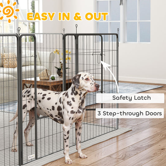 Dog Playpen for Indoor & Outdoor – 24 Panels, 44.5" Height with Lockable Doors