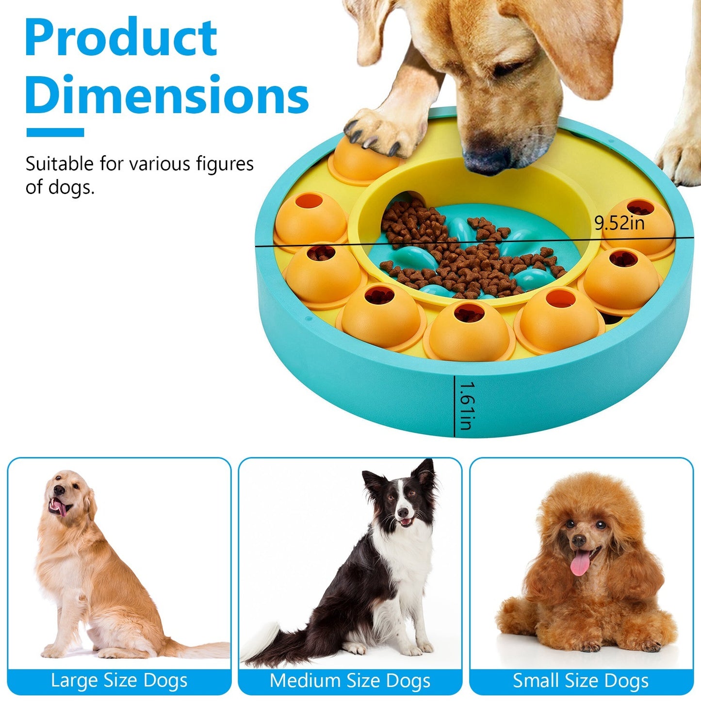 Interactive Dog Puzzle Feeder Toy – Slow Feeding Wheel with Treat Dispenser for IQ Training & Mental Enrichment