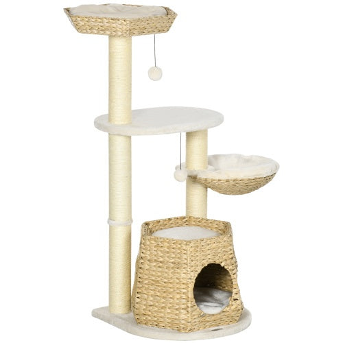 PawHut 47" Cat Tree – Multi-Level Cat Tower with Condo, Bed & Scratching Posts