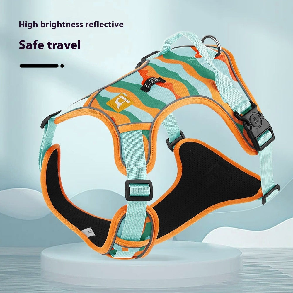 Dog Chest and Back Reflective Commuter Harness with Hand-Holding Rope – Comfortable, Safe & Stylish