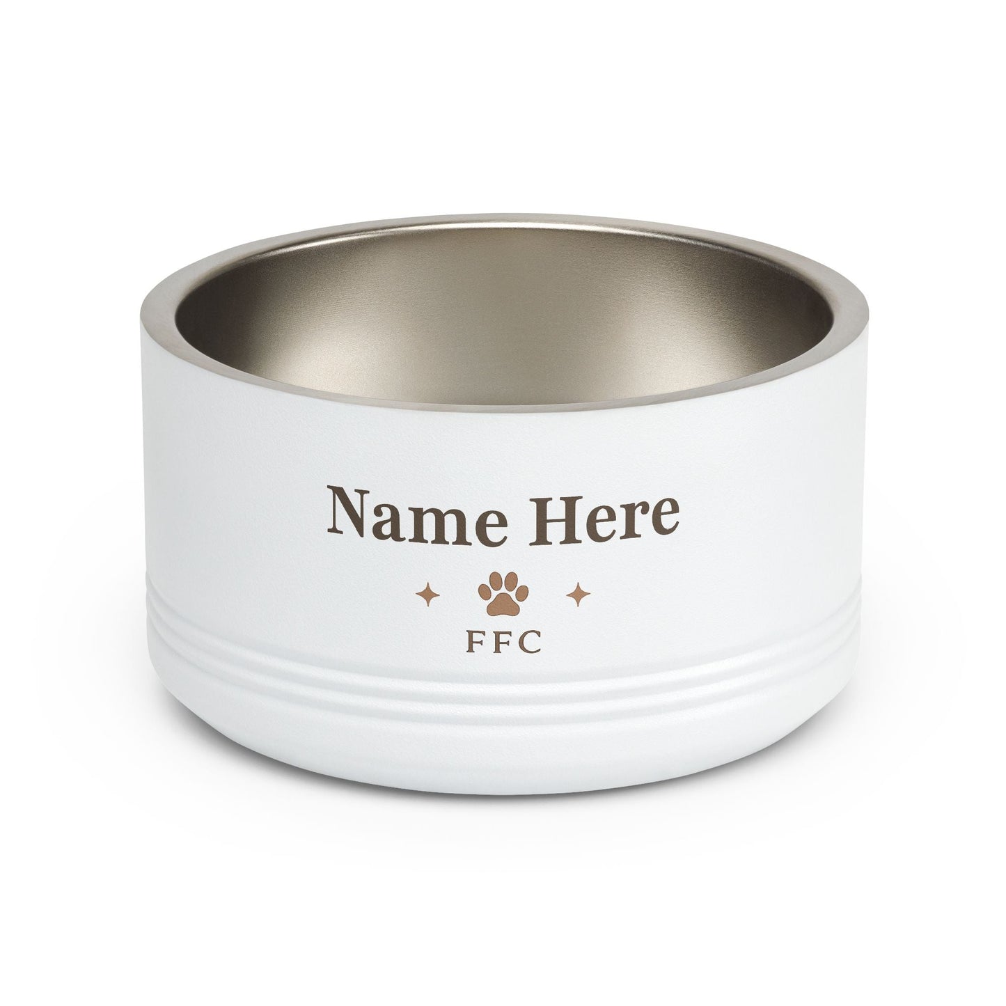Personalized Stainless Steel Pet Bowl for Dogs & Cats | Eat Play Sleep Fiery Couture Printify