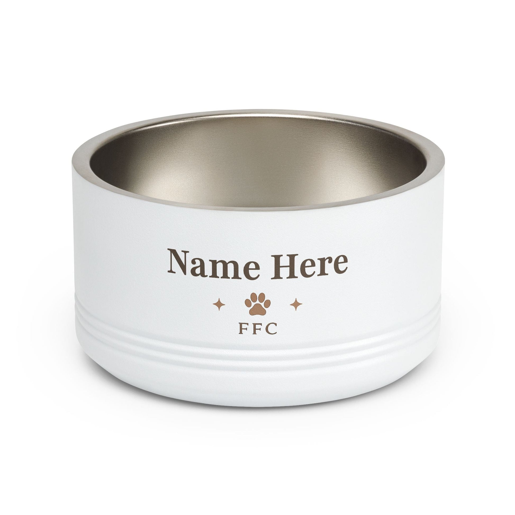 Personalized Stainless Steel Pet Bowl for Dogs & Cats | Eat Play Sleep Fiery Couture Printify