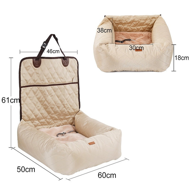 2-in-1 Pet Dog Carrier & Folding Car Seat Pad
