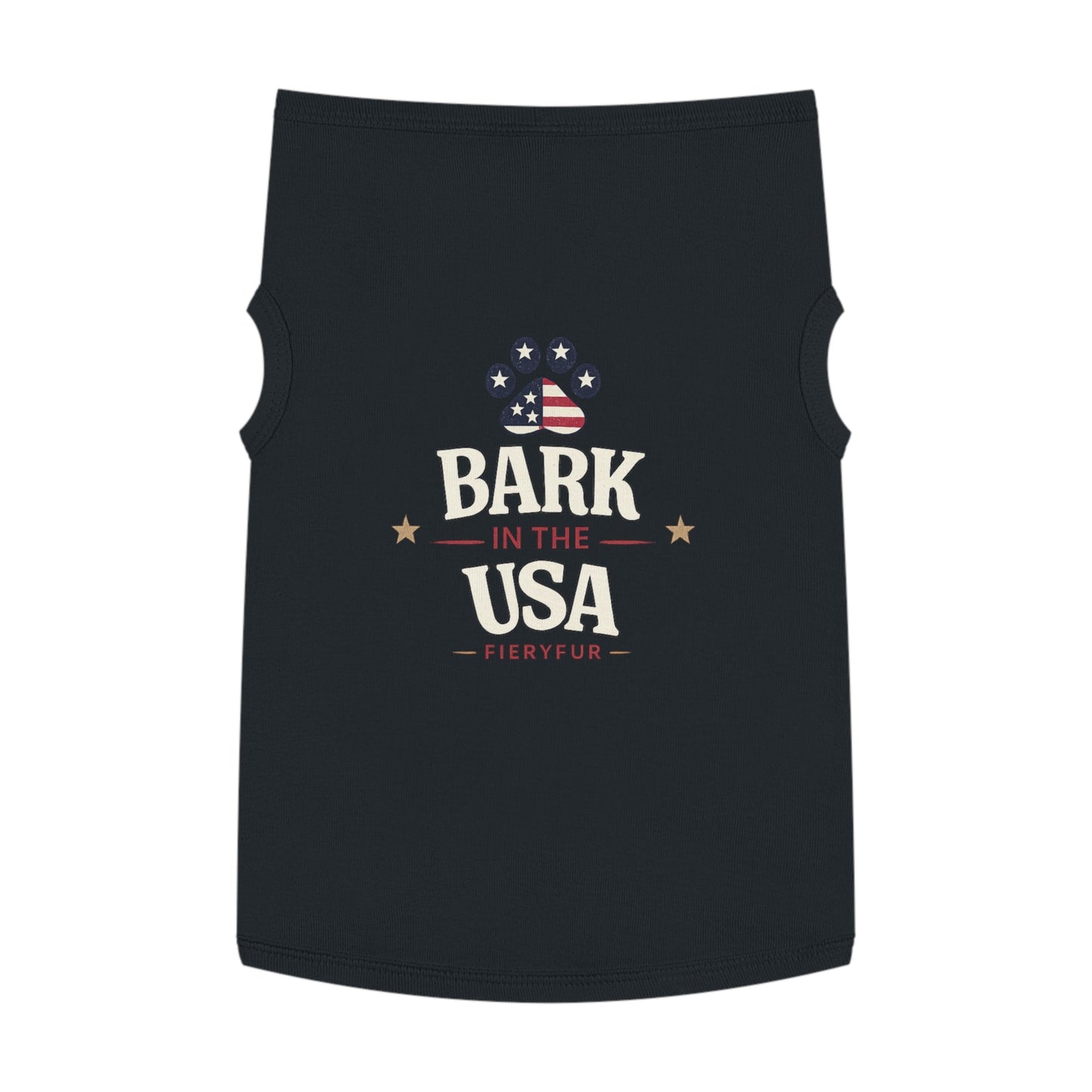 Patriotic Pet Tank Top for Dogs | Bark In The USA Fiery Couture Printify