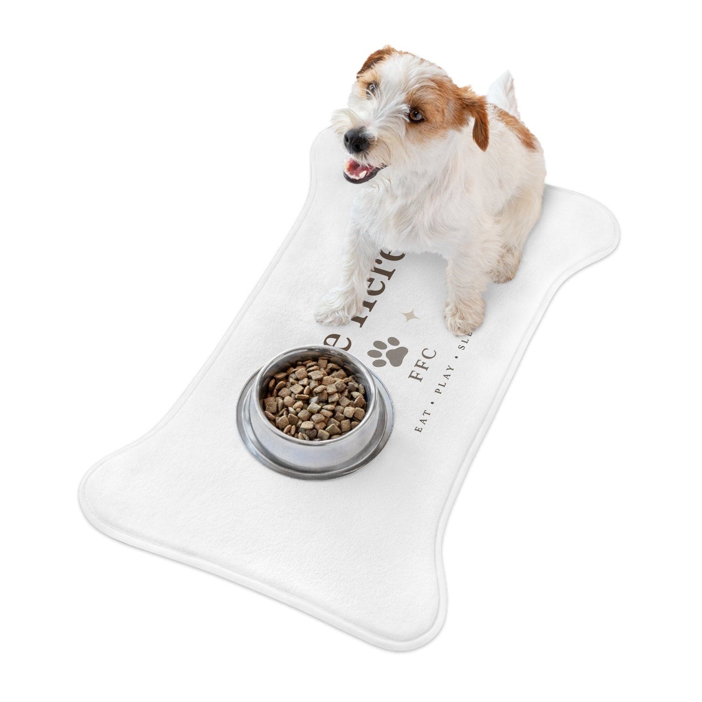 Personalized Pet Feeding Mat — Custom Name Paw Print Placemat (Eat • Play • Sleep) Printify
