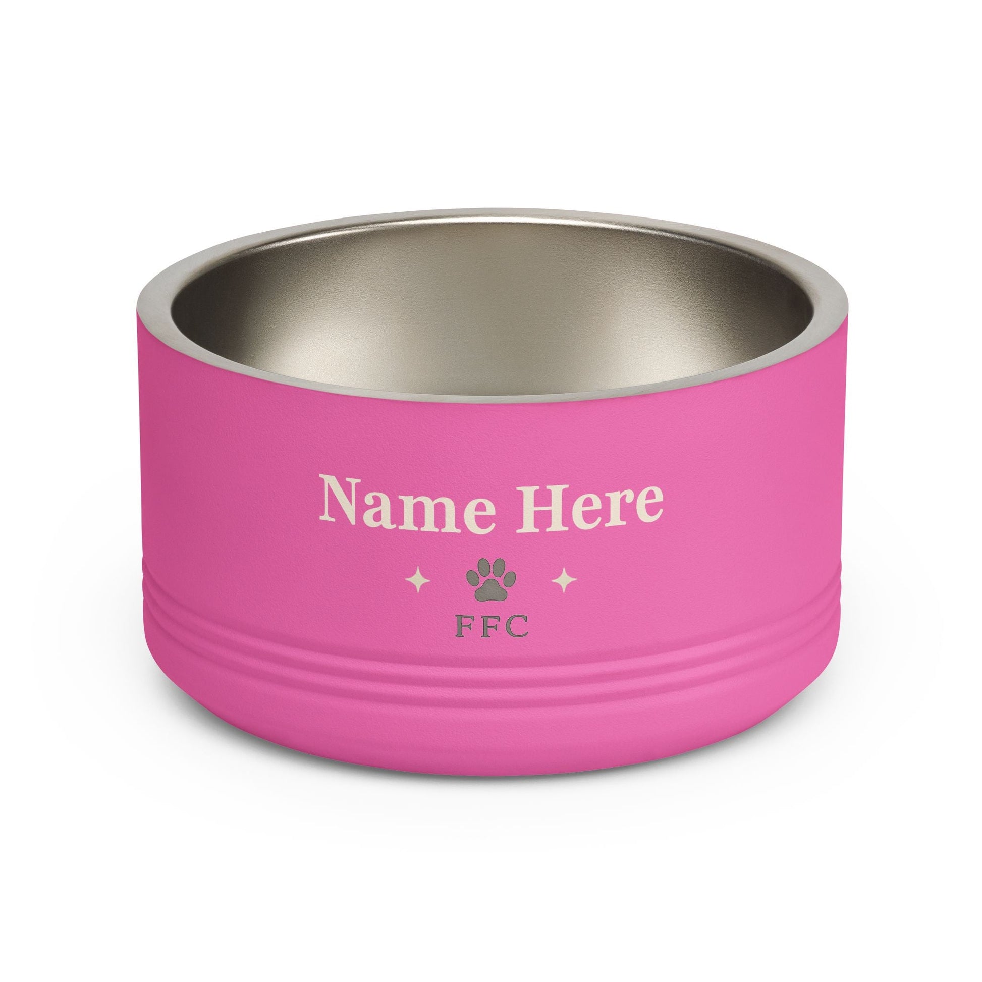 Personalized Stainless Steel Pet Bowl for Dogs & Cats | Eat Play Sleep Fiery Couture Printify