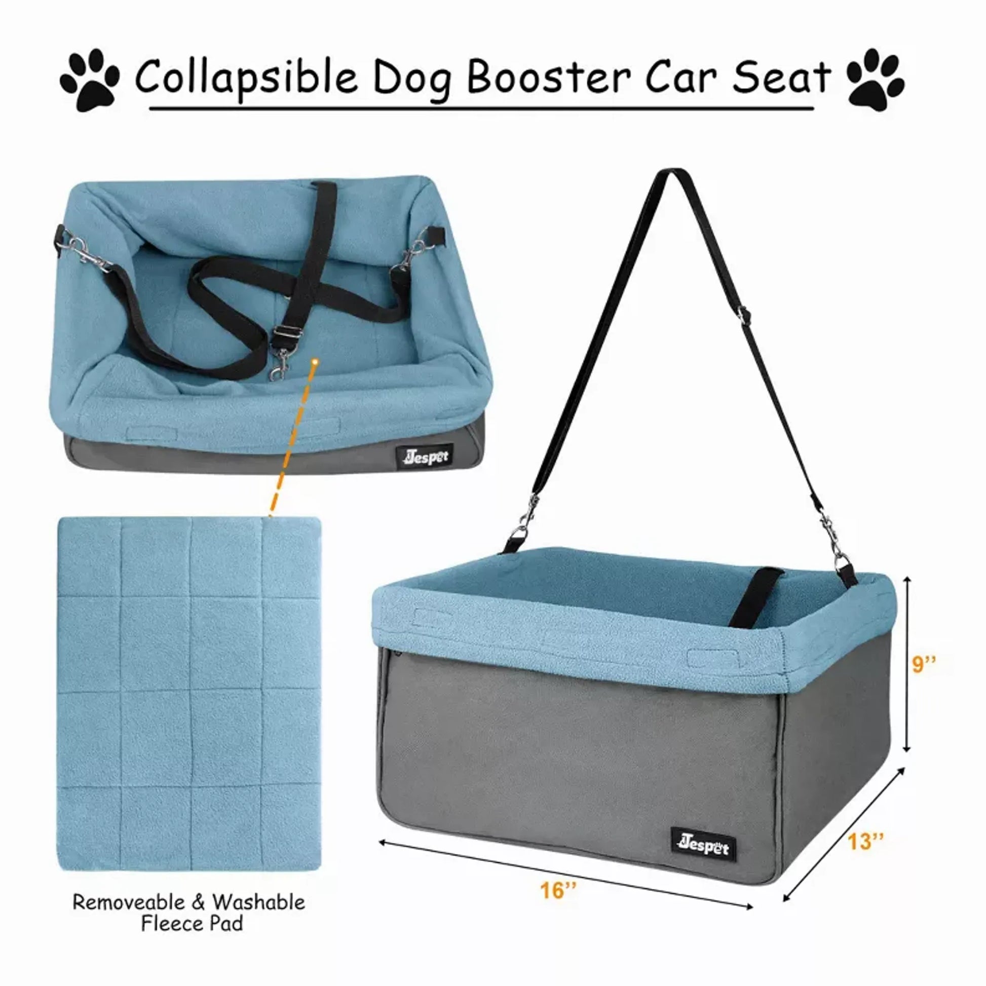 Foldable portable dog booster car seat for easy storage – convenient car travel solution for small dogs USA