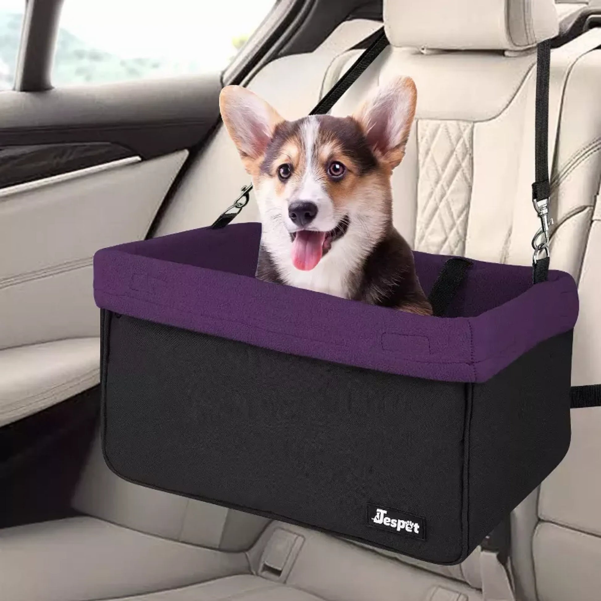 Lightweight portable dog booster car seat and travel carrier – perfect for road trips and vet visits across the USA