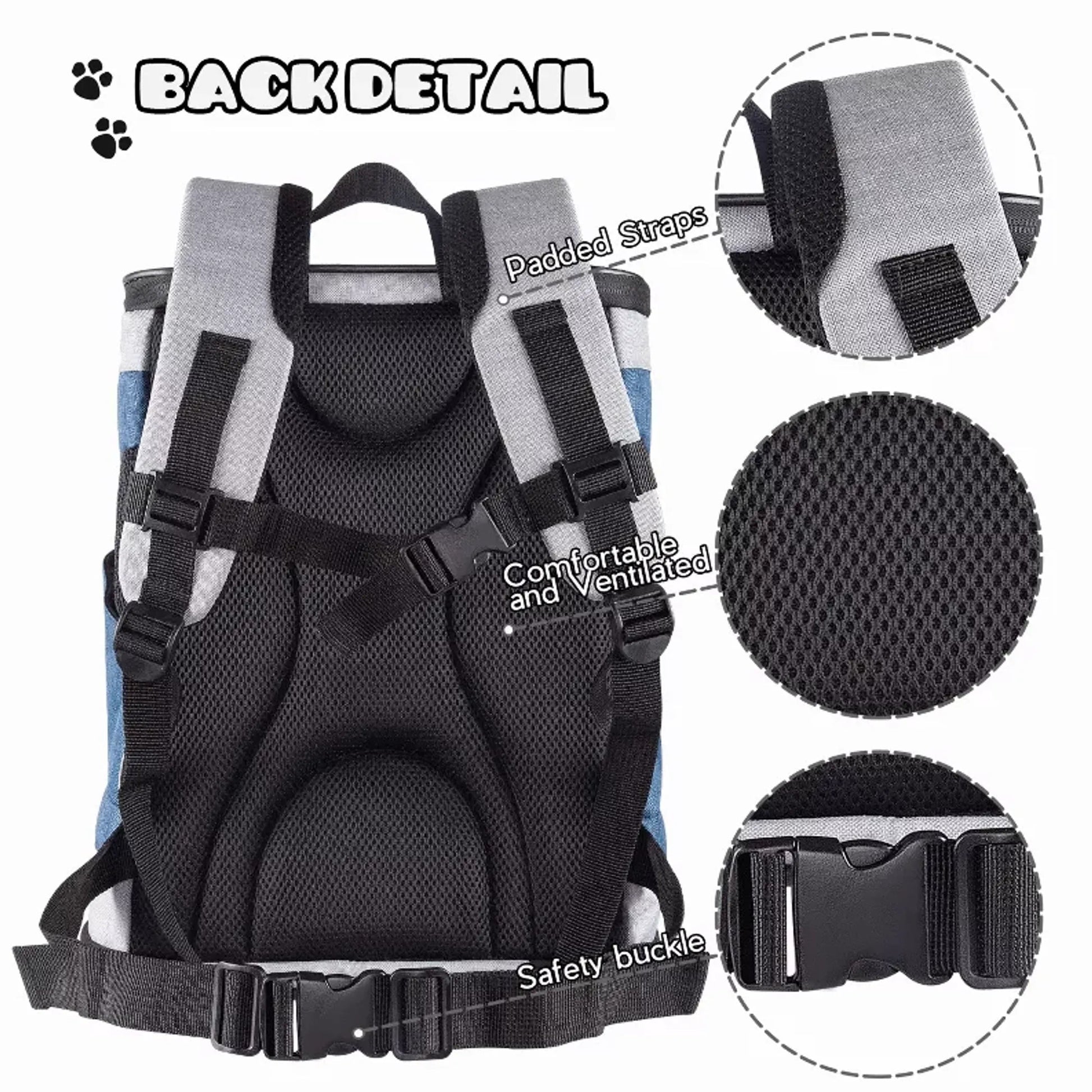 JESPET Pet Backpack Carrier for Small Dog, Puppy, Soft Carrier Backpack Ideal for Traveling, Hiking, Walking and Outdoor Activities with Family JESPET