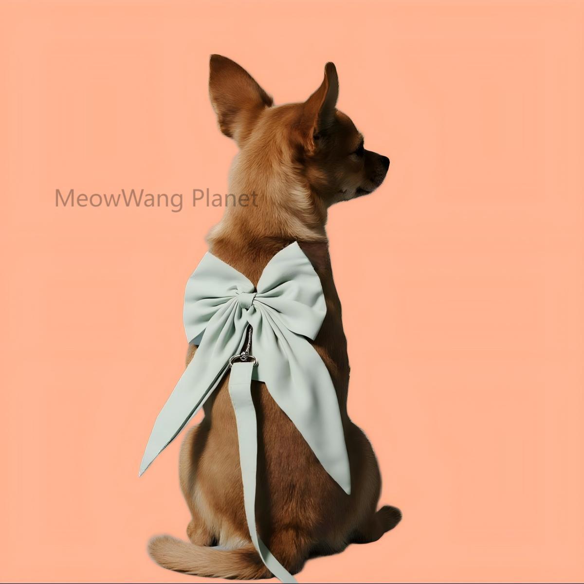 FieryFur Elegant Bowknot Pet Harness & Leash Set – Adjustable Half-Vest Design for Cats & Small Dogs
