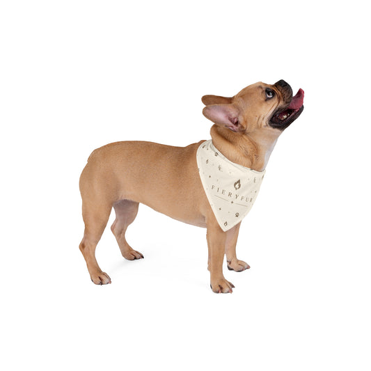 Luxury Pet Bandana for Dogs & Cats | Warm Ivory Signature Fiery Couture