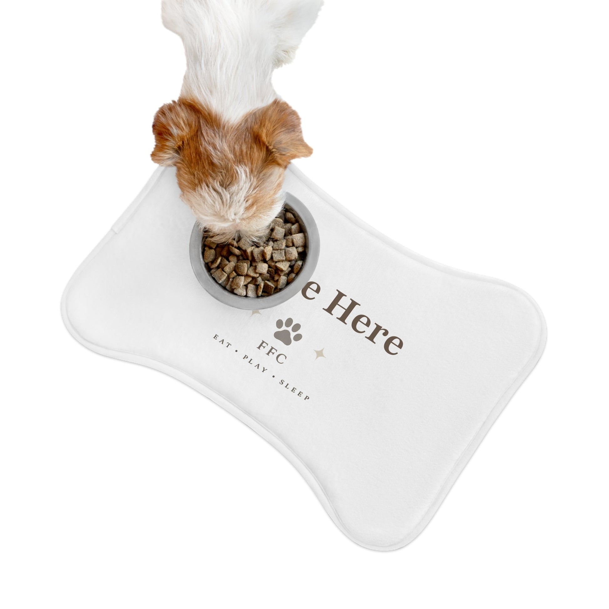 Personalized Pet Feeding Mat — Custom Name Paw Print Placemat (Eat • Play • Sleep) Printify
