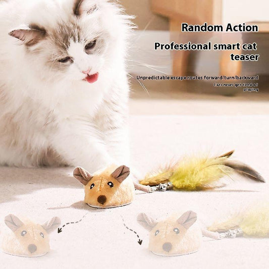 Electric Orange Mouse – Smart Interactive Cat Toy (Rechargeable)