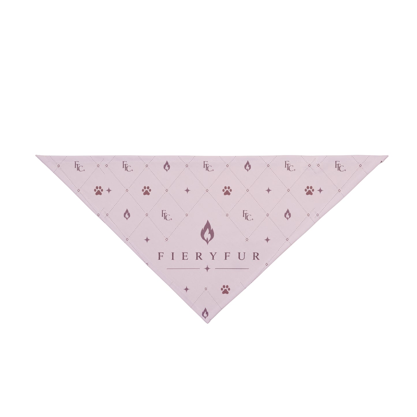 FieryFur Pink Diamond Pet Bandana — Stylish Triangle Scarf with Paw Print Design