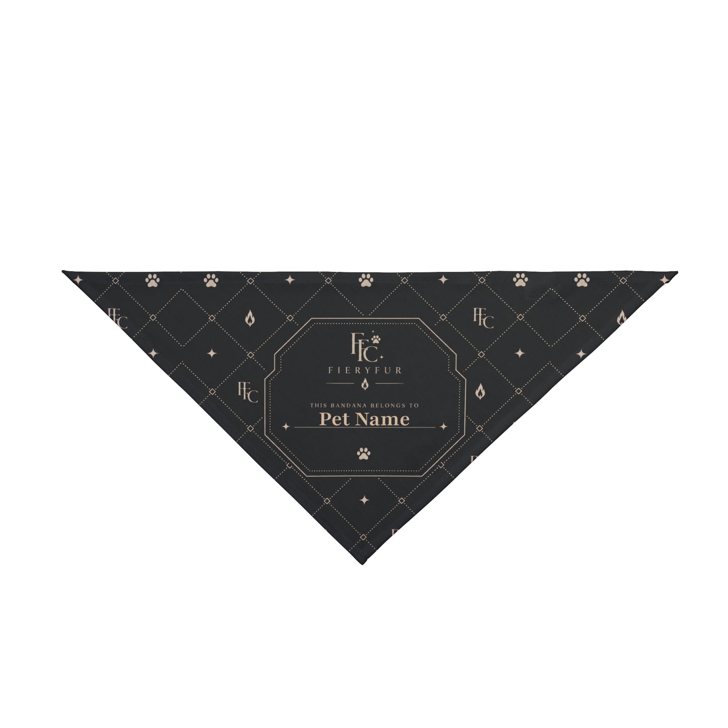 Luxury Personalized Pet Bandana for Dogs & Cats | Signature Dark Fiery Couture