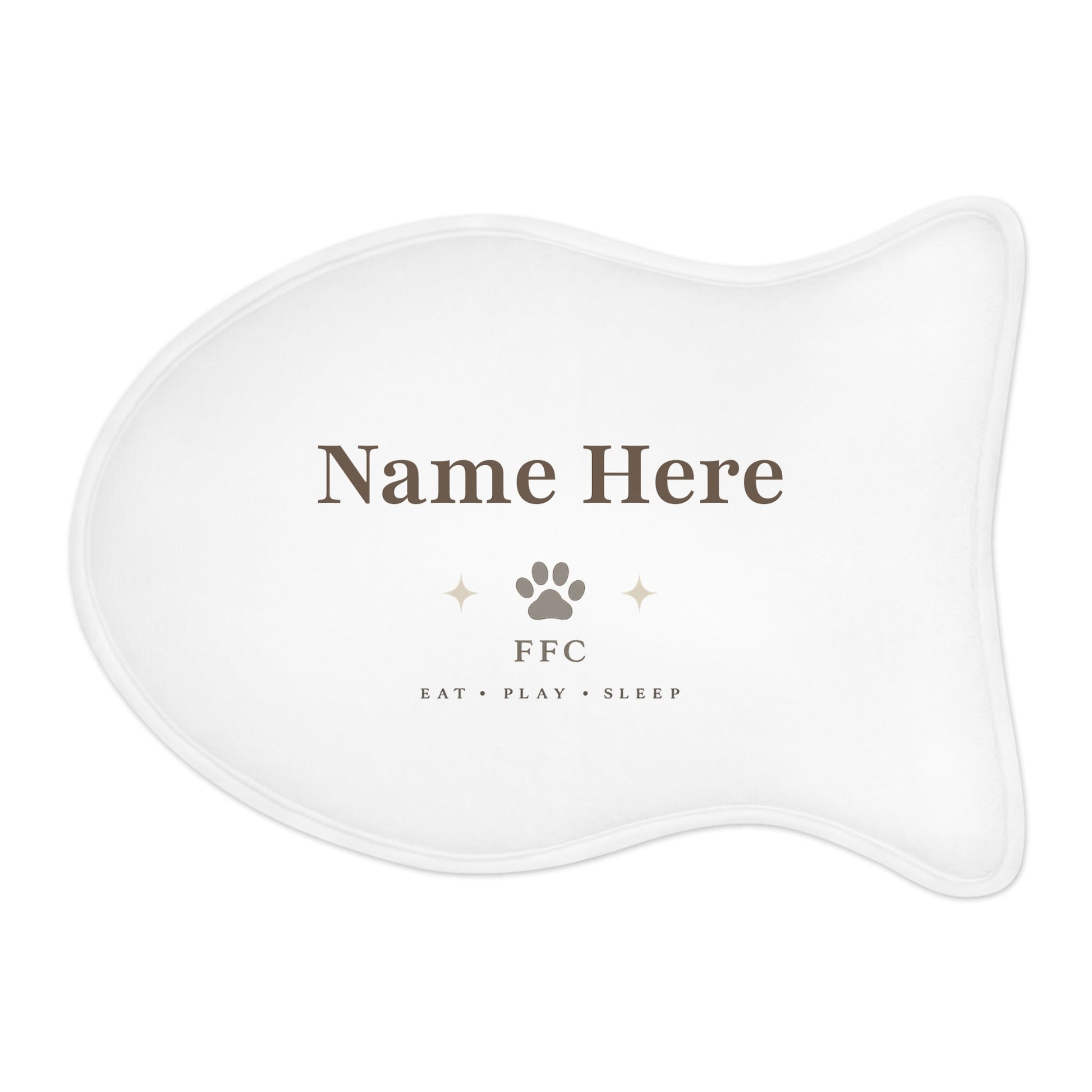 Personalized Pet Feeding Mat — Custom Name Paw Print Placemat (Eat • Play • Sleep) Printify
