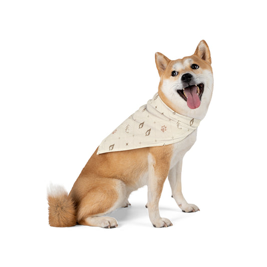Luxury Pet Bandana for Dogs & Cats | Warm Ivory Pattern Luxury Fiery Couture