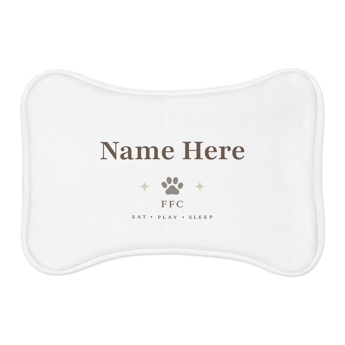 Personalized Pet Feeding Mat — Custom Name Paw Print Placemat (Eat • Play • Sleep) Printify