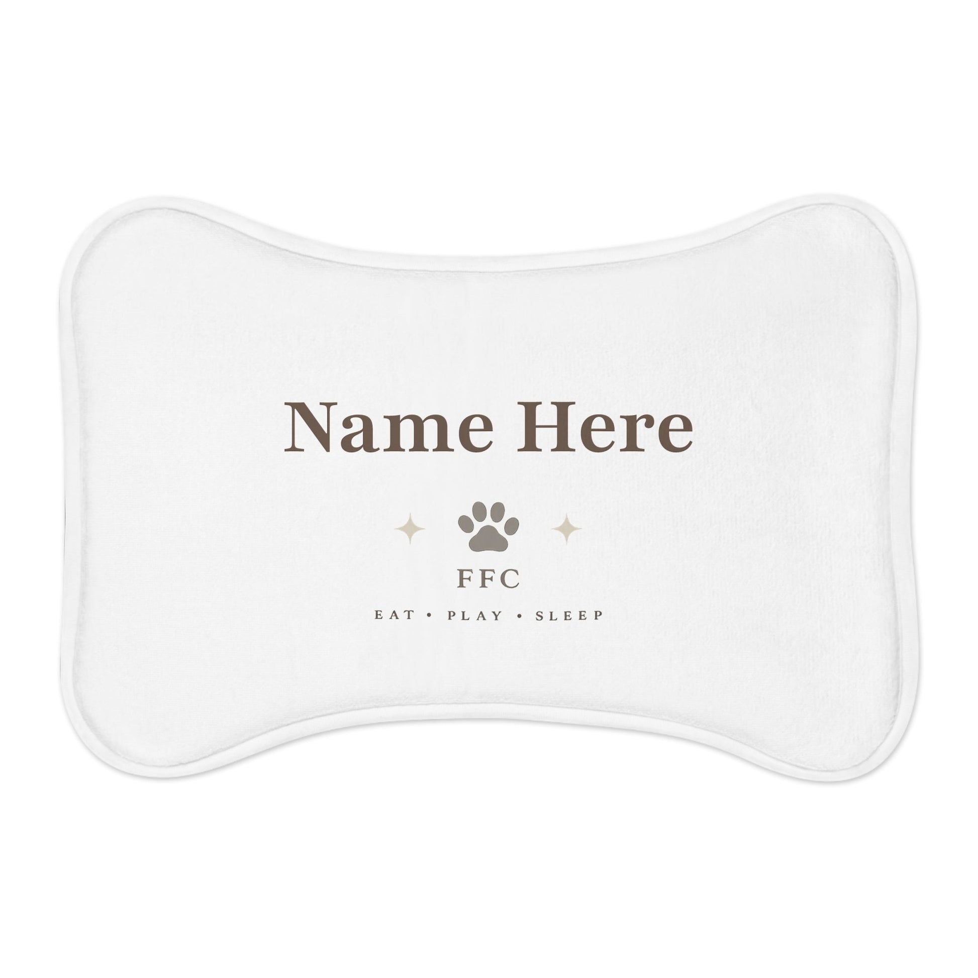 Personalized Pet Feeding Mat — Custom Name Paw Print Placemat (Eat • Play • Sleep) Printify