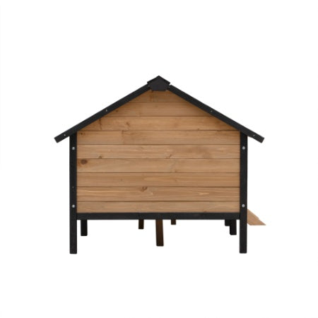 Fiery Haven Outdoor Wooden Dog Cabin with Porch – Large All-Weather Dog House for Medium to Large Dogs