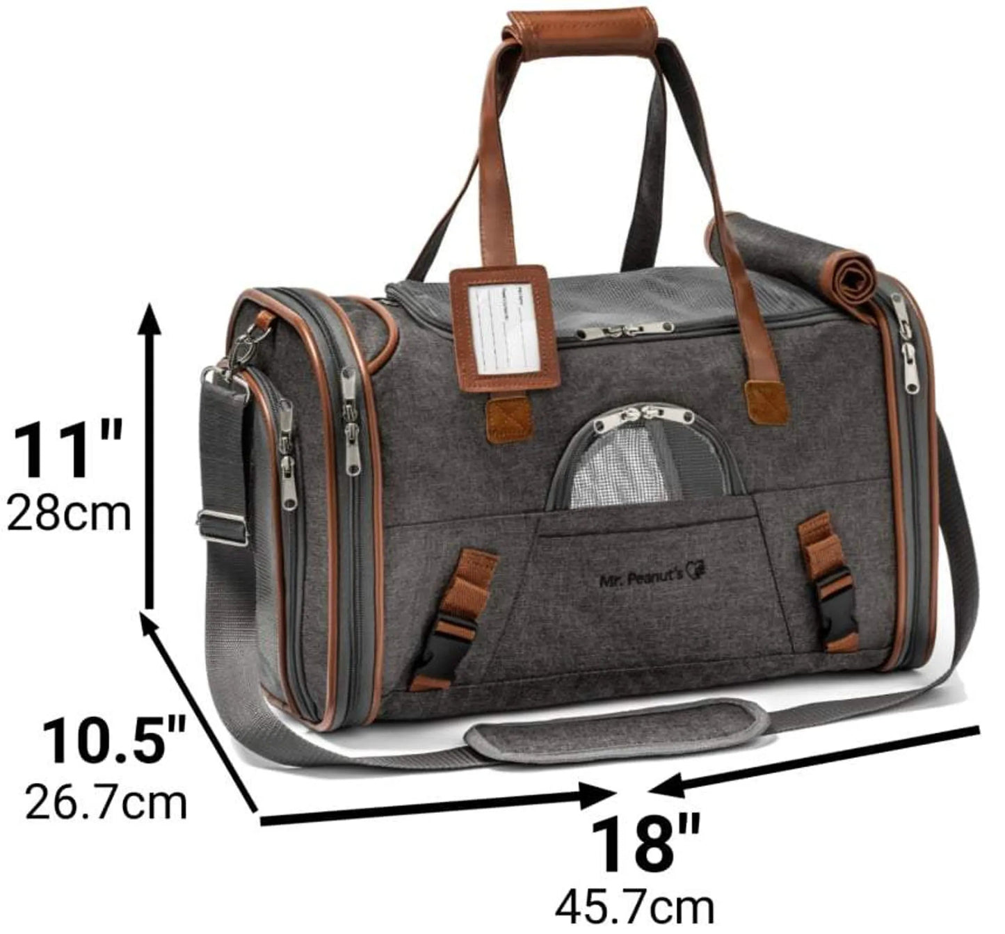 Gold Series Airline Approved Pet Carrier – Soft-Sided Travel Carrier for Small Pets Mr. Peanut's Premium Products