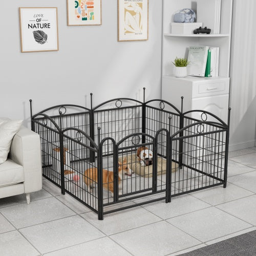 24-Inch 8-Panel Metal Dog Playpen – Foldable Indoor & Outdoor Pet Exercise Pen