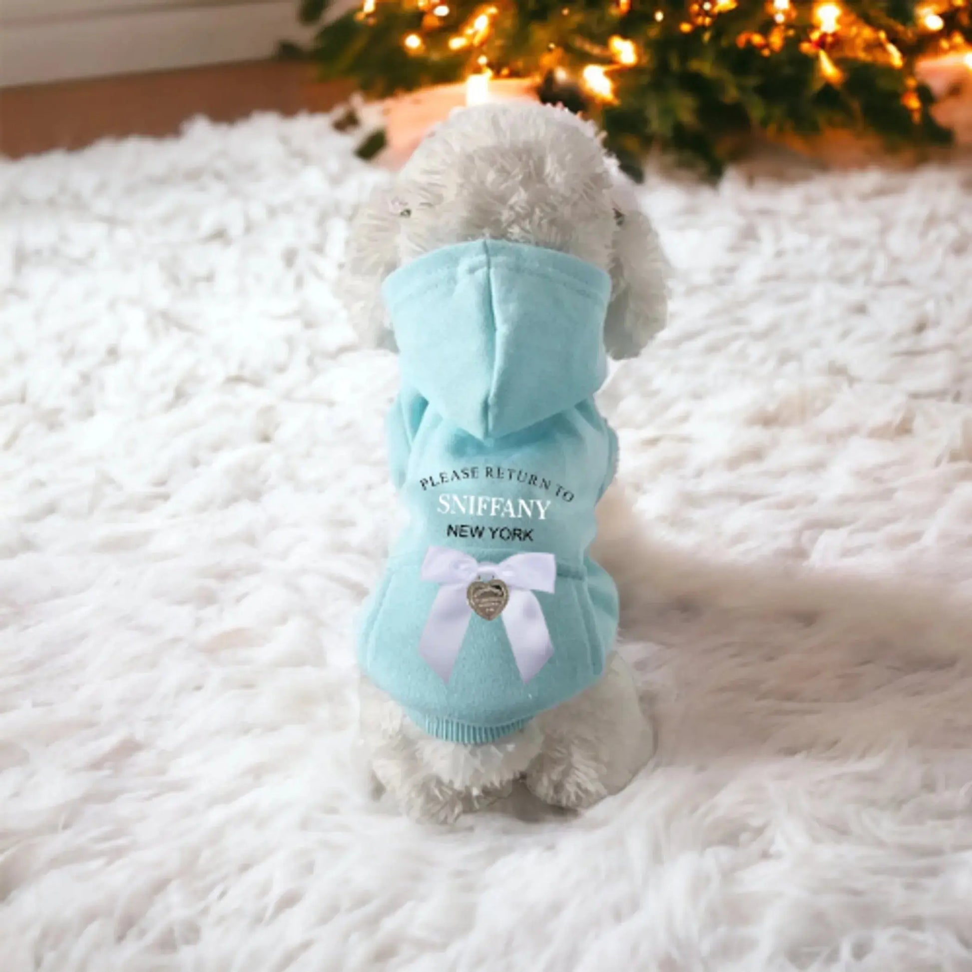 Sniffany Pocket Dog Hoodie – Cozy Designer Dog Hoodie with Bow Charm Bark Fifth Avenue