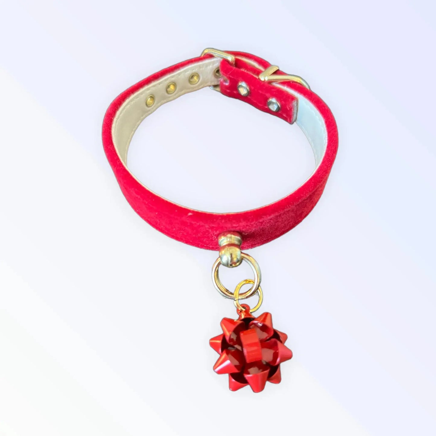 Velvet Gift Wrap Bow Dog Collar – Luxury Holiday Pet Collar Bark Fifth Avenue