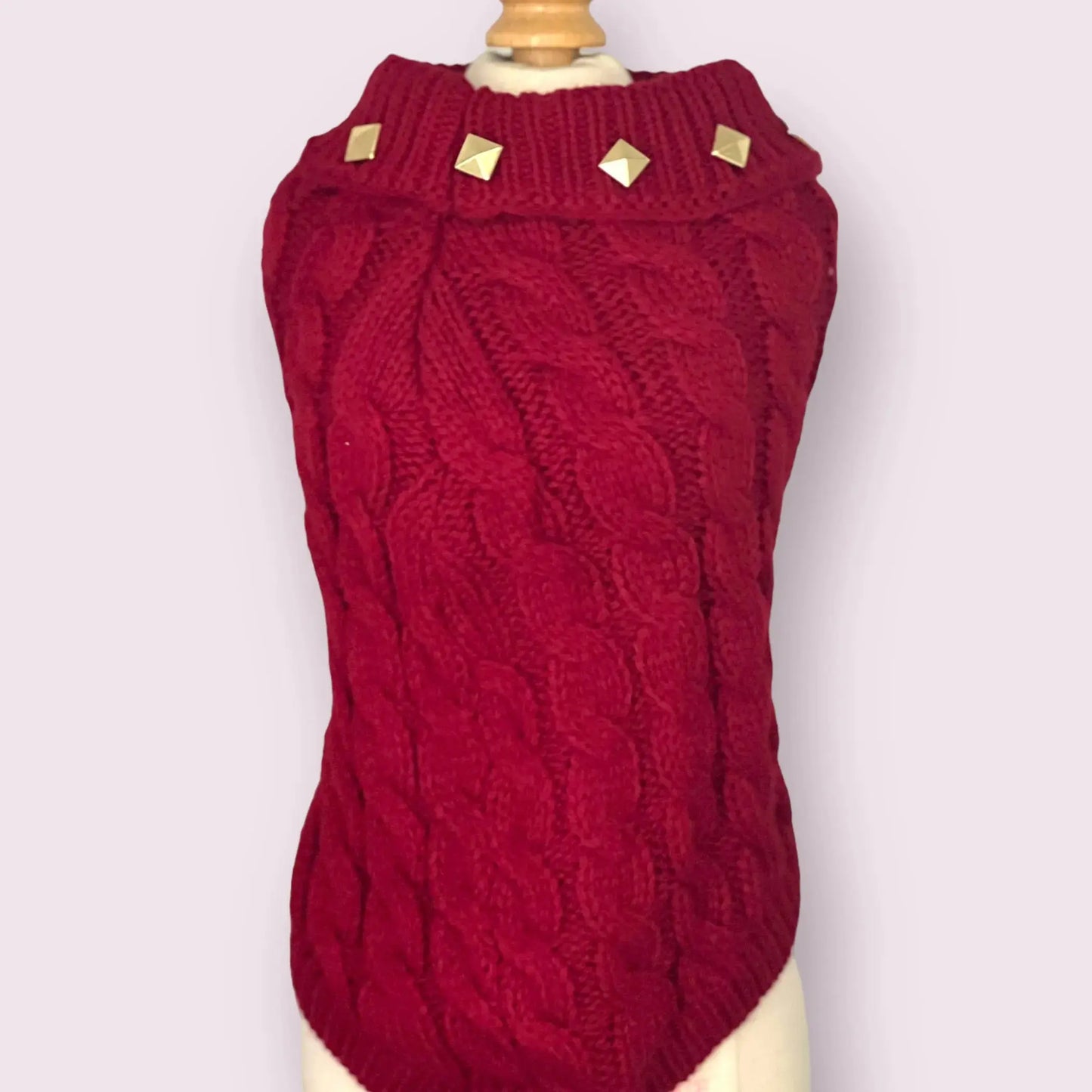 Studded Knit Turtleneck Dog Sweater – Chic Gold Studded Pet Sweater Bark Fifth Avenue