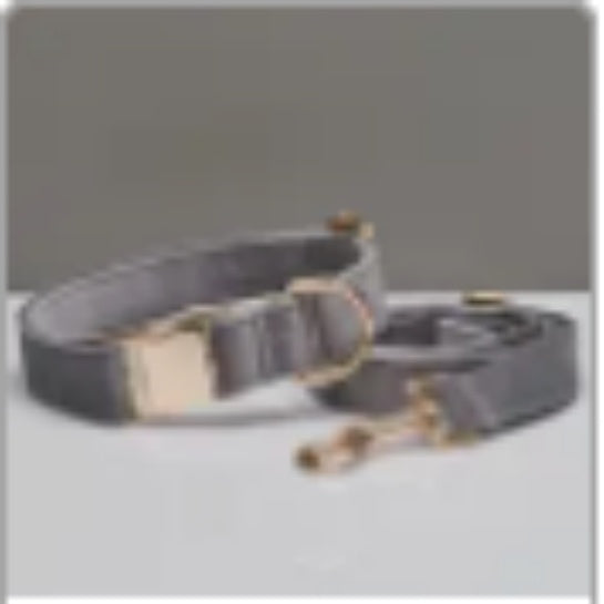 FieryFur Personalized Velvet Dog Collar & Leash Set with Bow – Custom Engraved Name Tag