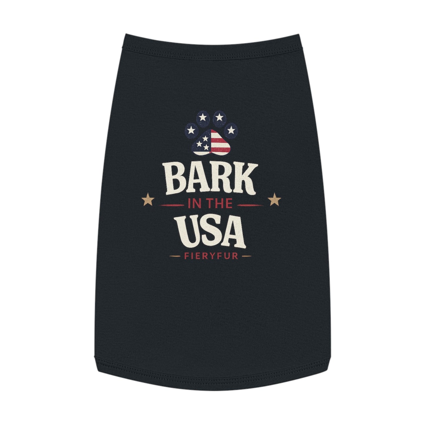 Patriotic Pet Tank Top for Dogs | Bark In The USA Fiery Couture Printify