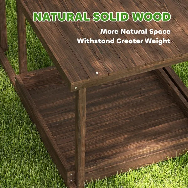 Wooden Chicken Activity Play Set with Perch, Swing, Ladder, Platforms & Feeder Storage – Coffee